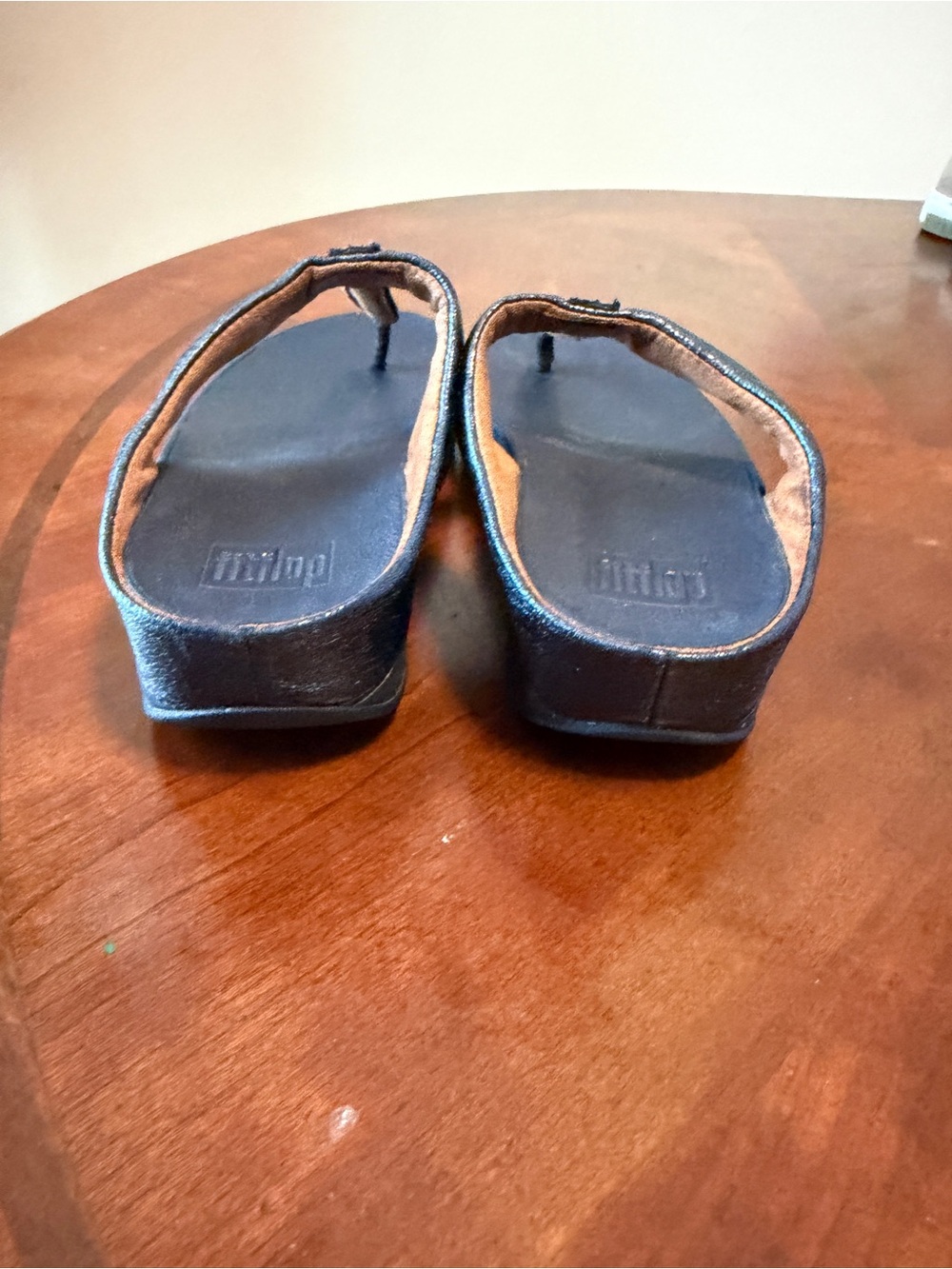 FitFlop Lulu Glitz Blue Sparkling Sandals Size 7 Slip On Toe Post Thongs - Picture 8 of 12